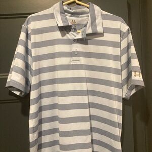 Under Armour Heat Gear - golf polo - Medium - light blue and navy blue